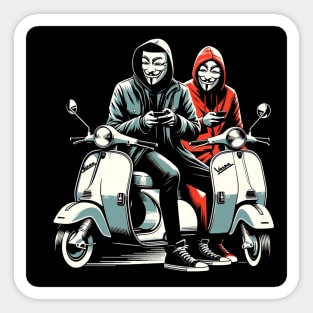 Hackers on Scooters Sticker